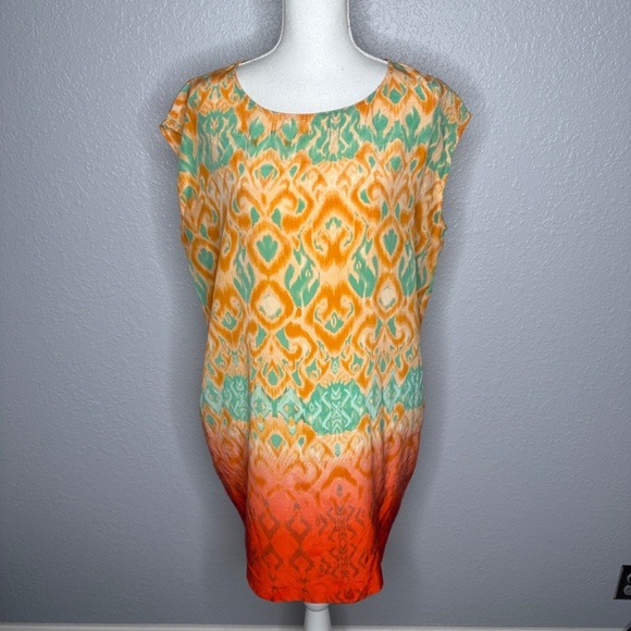 Beth‎ Bowley size 10 Orange & green dress - Picture 2 of 9